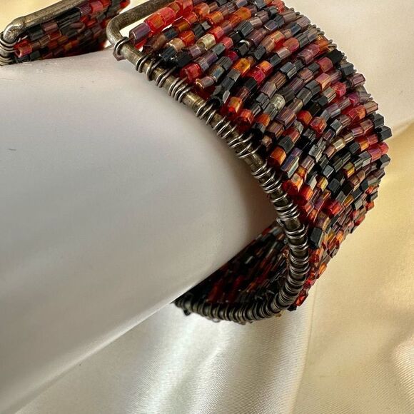 Colorful beaded adjustable cuff bracelet - Picture 10 of 10
